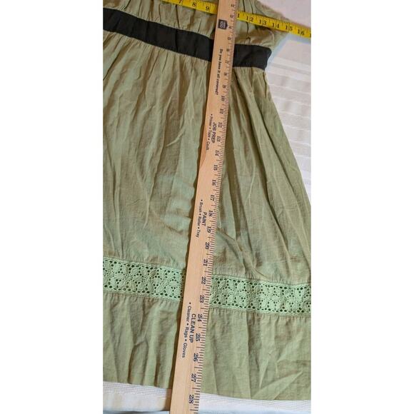 Criss Cross Sage Green & Black Lined Sleeveless Sundress, Size Small - Picture 10 of 11